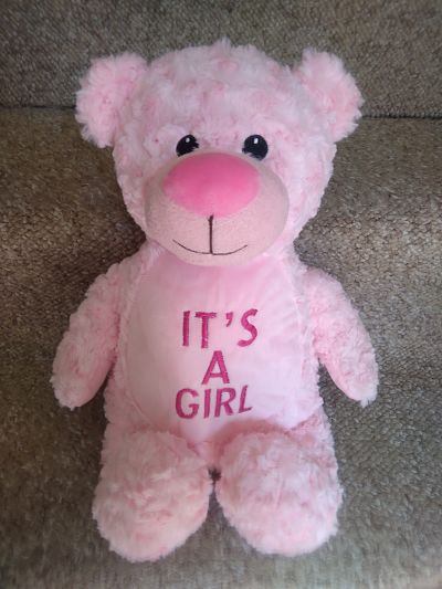 IT'S A GIRL MACHINE EMBROIDERED TEDDY