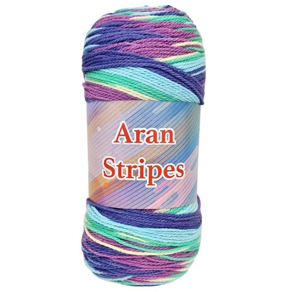 KNITCO ARAN STRIPE 200 GRAM BALL (04)