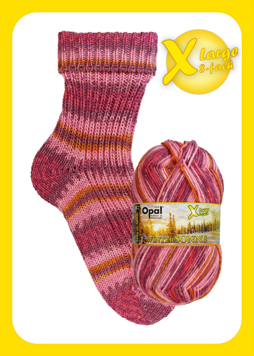 OPAL 8PLY SOCK WOOL 150 GRAMS BALL WINTERSONNE (11432)