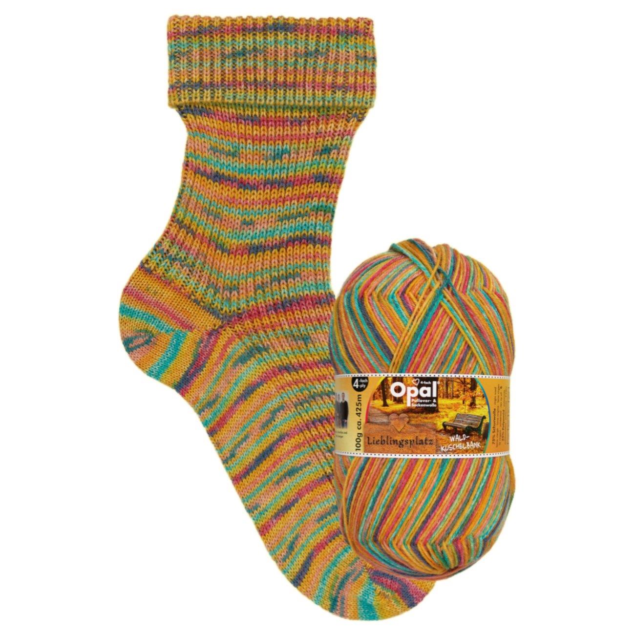OPAL 4PLY LIEBLINGSPLATZ 4PLY SOCK WOOL 100 GRAM BALL (11461) FOREST CUDDLE BENCH