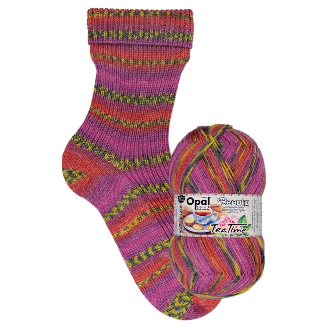 OPAL 4PLY BEAUTY - TEATIME SOCK WOOL 100 GRAM BALL (11510) DELICAY