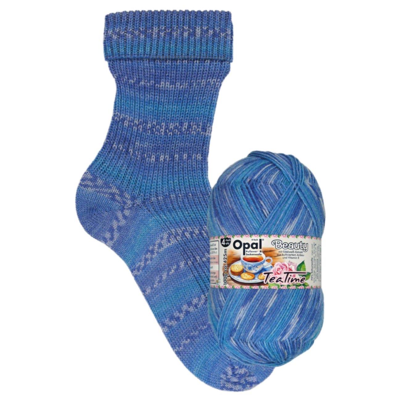 OPAL 4PLY BEAUTY - TEATIME SOCK WOOL 100 GRAM BALL (11515) FIVE O'CLOCK