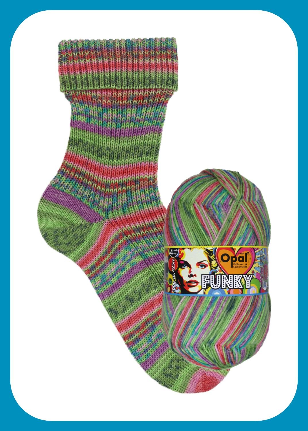OPAL 4PLY SOCK WOOL 100 GRAMS FUNKY (11581)
