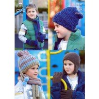 KING COLE BOYS HAT,SCARF,GLOVES AND MITTENS KNITTING PATTERN 3297