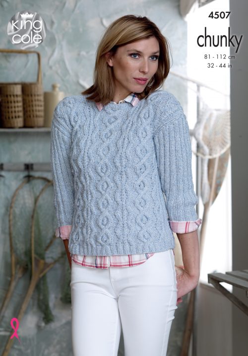 KING COLE LADIES AUTHENTIC CHUNKY KNITTING PATTERN (4507)