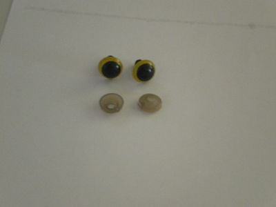 5 PAIRS OF 12MM YELLOW TOY SAFETY EYES