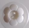10 X WHITE FLOWER BUTTONS - 22MM