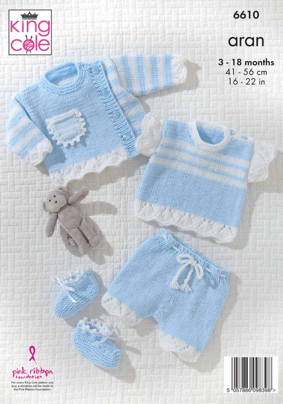 KING COLE CHERISH ARAN KNITTING PATTERN KC6610