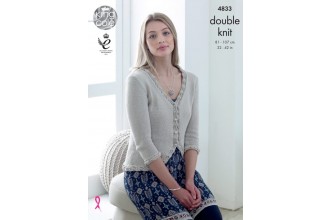 KING COLE LADIES DOUBLE KNIT KNITTING PATTERN (4833)