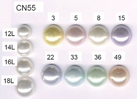 10 X PEARL DOME BUTTONS WHITE (22)
