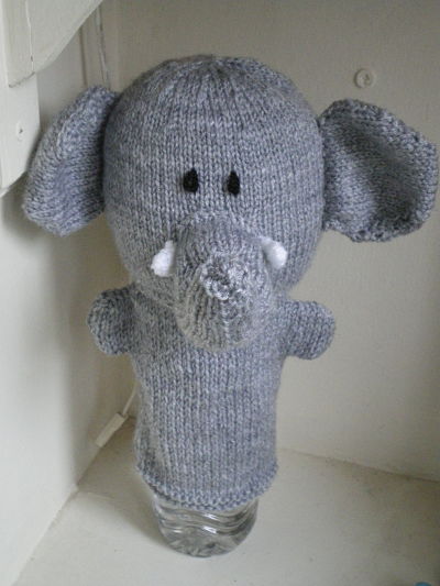 HAND KNITTED ELEPHANT HAND PUPPET