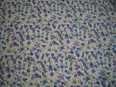 BLUE AND LILAC FLOWER COTTON FABRIC 44 INCHES WIDE PRICE PER METRE