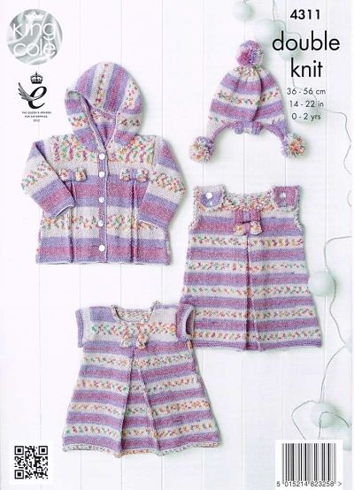 NEW OUT KING COLE DRIFTER FOR BABY DK KNITTING PATTERN 4311