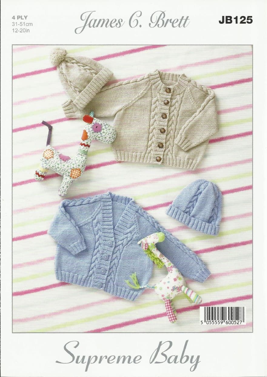 JAMES BRETT 4PLY SUPREME BABIES KNITITNG PATTERN JB125