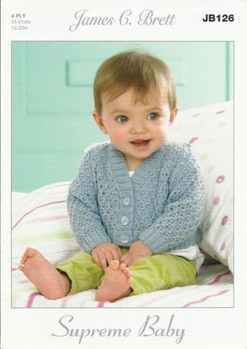 JAMES BRETT 4PLY LACEY CARDIGAN KNITITNG PATTERN JB126