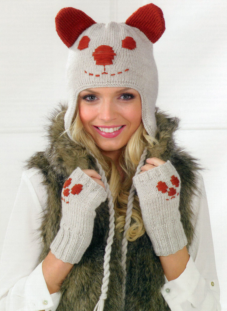JAMES BRETT LADIES HAT AND GLOVE KNITTING PATTERN JB195
