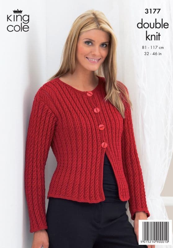KING COLE LADIES BOLERO AND CARDIGAN KNITTING PATTERN 3177