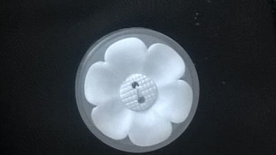 5 X SMALL FLOWER BUTTONS 22MM WHITE (K267/1)